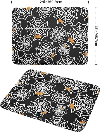 Halloween Spiderweb Spooky Spider Large Microfiber Drying Mat 18×24 Inch