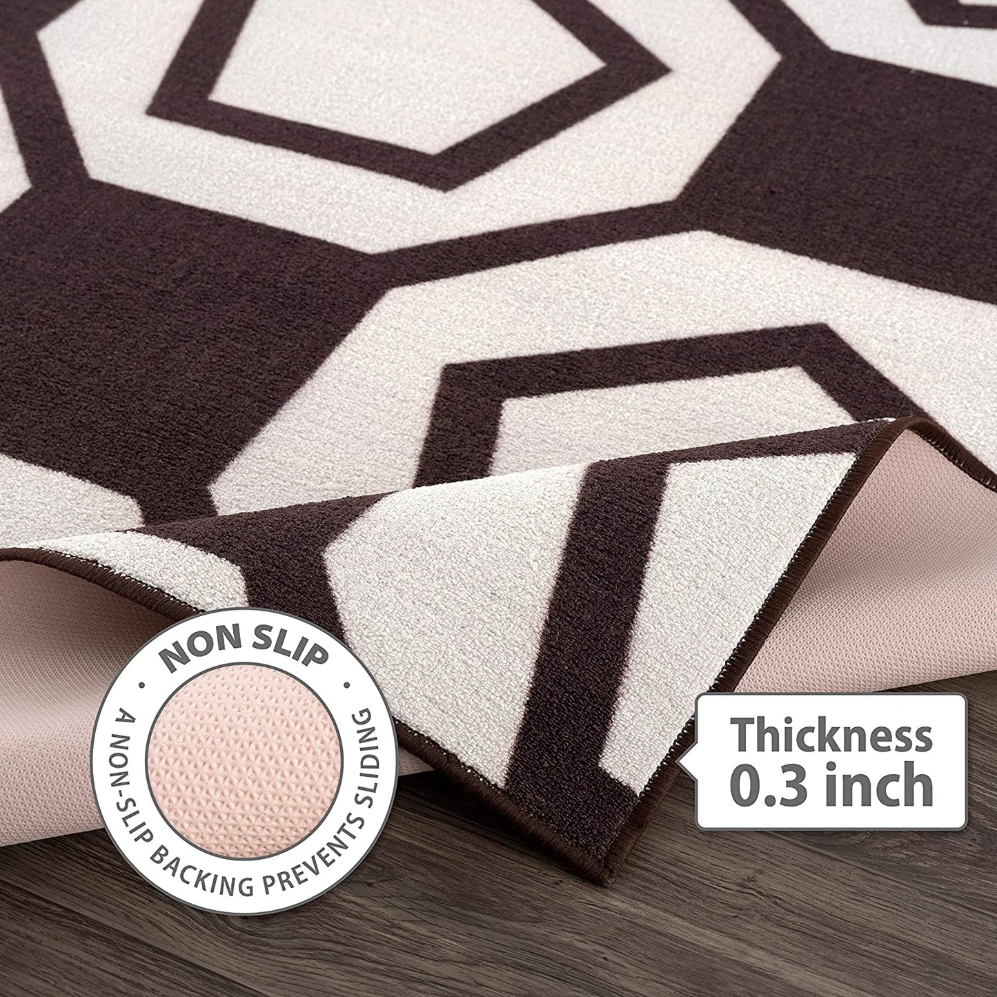 Modern Geometric Area Rug - Non Slip Indoor Rugs