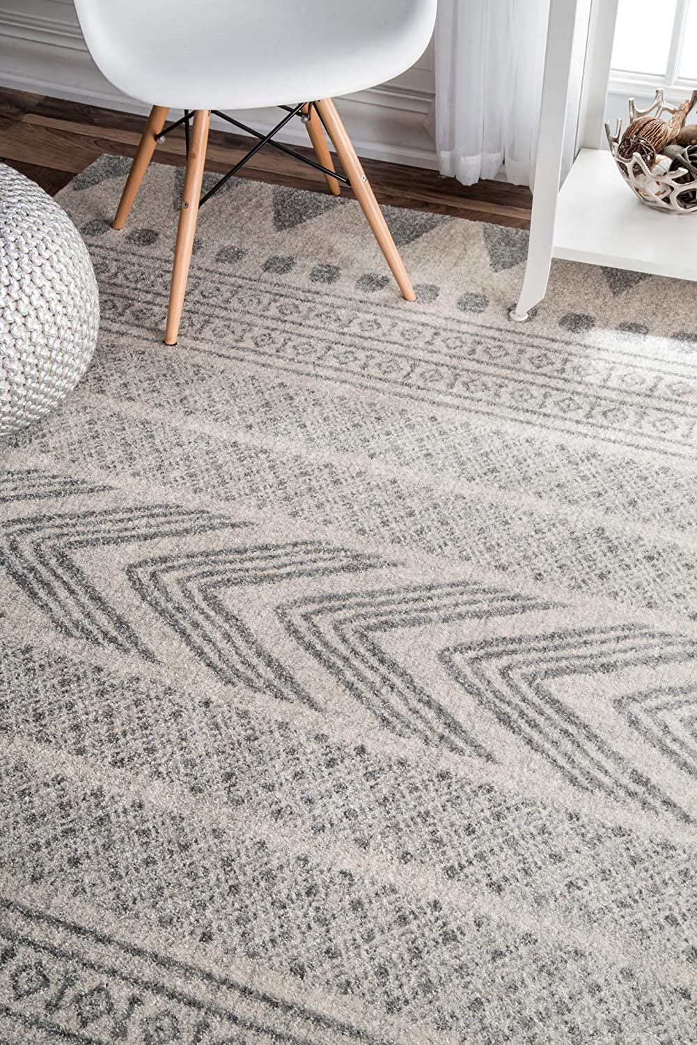 Shaina Tribal Area Rug,Grey