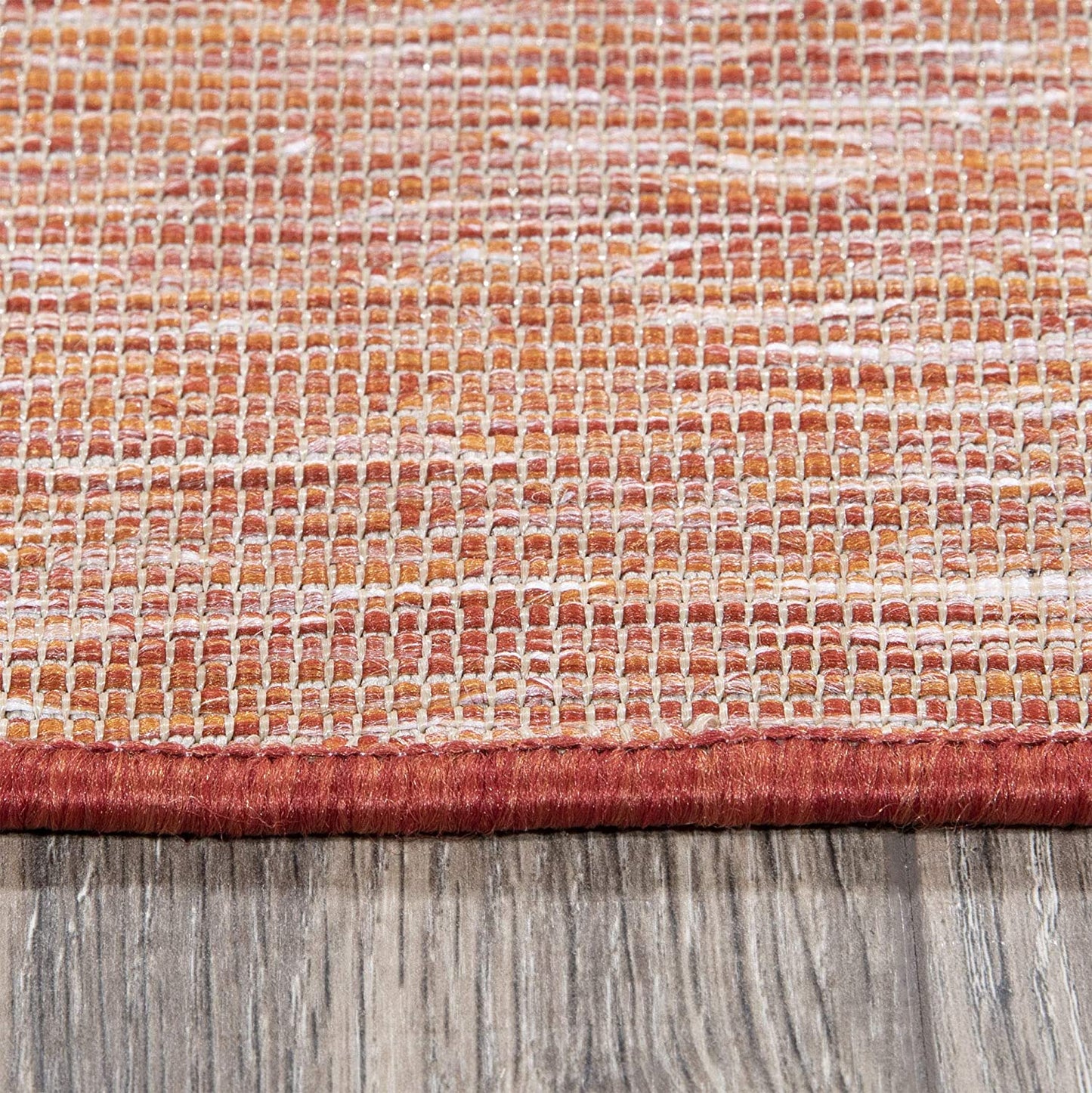 Sundance Collection Reversible Indoor & Outdoor Solid Design Runner Rug, Red/Orange