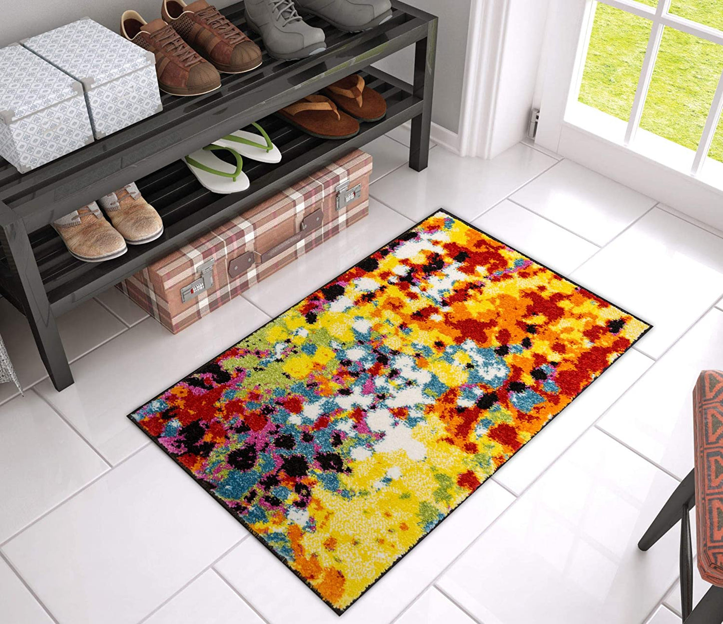 Viva Partridge Modern Abstract Dots Multi Bright Area Rug