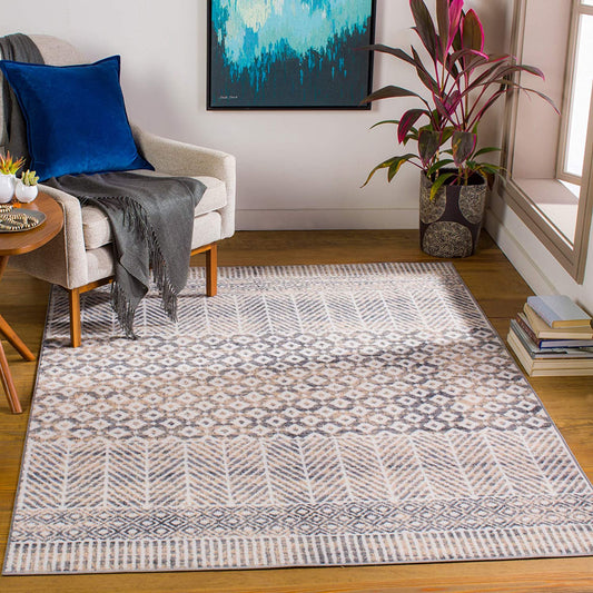 Bohemian Moroccan Adalyn Soft Area Rug Gray/Butter