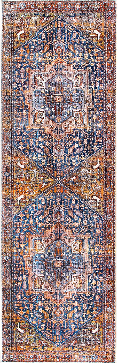 nuLOOM Ethel Medallion Fringe Area Rug, 5' x 7' 9", Rust