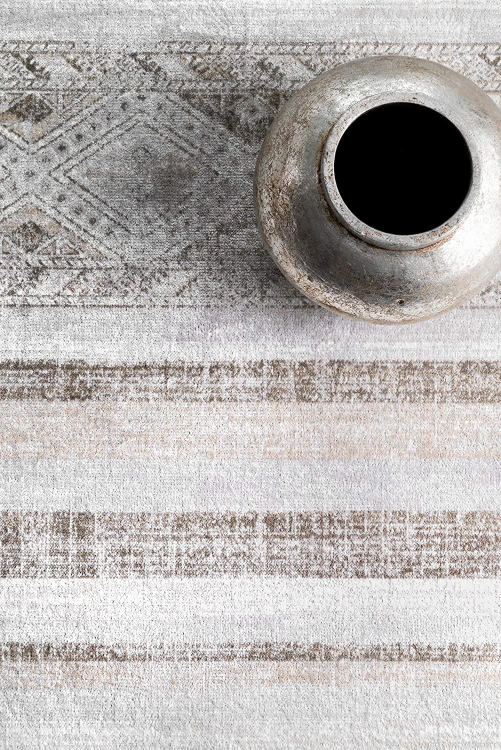 Roseline Vintage Tribal Area Rug, Grey