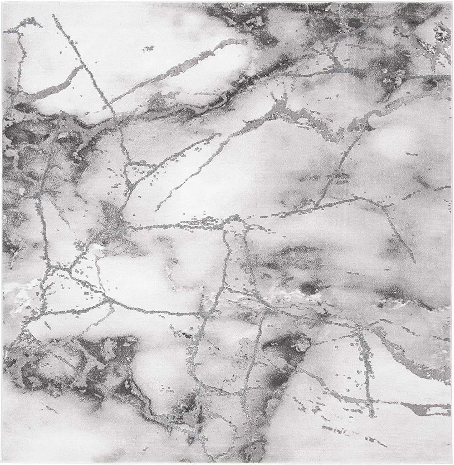 Modern Abstract Grey/Silver Soft Area Rug