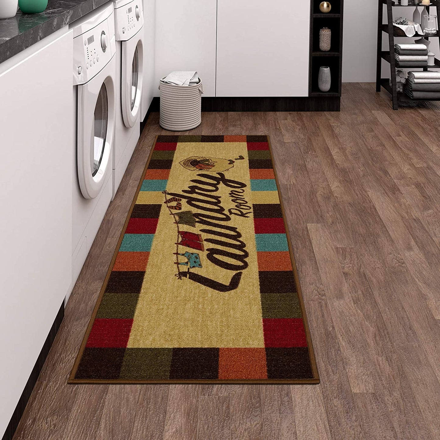 Laundry Mat Runner Rug, Multicolor