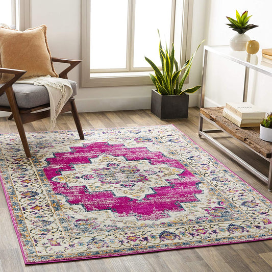Melta Pink Ivory Traditional Soft Area Rug