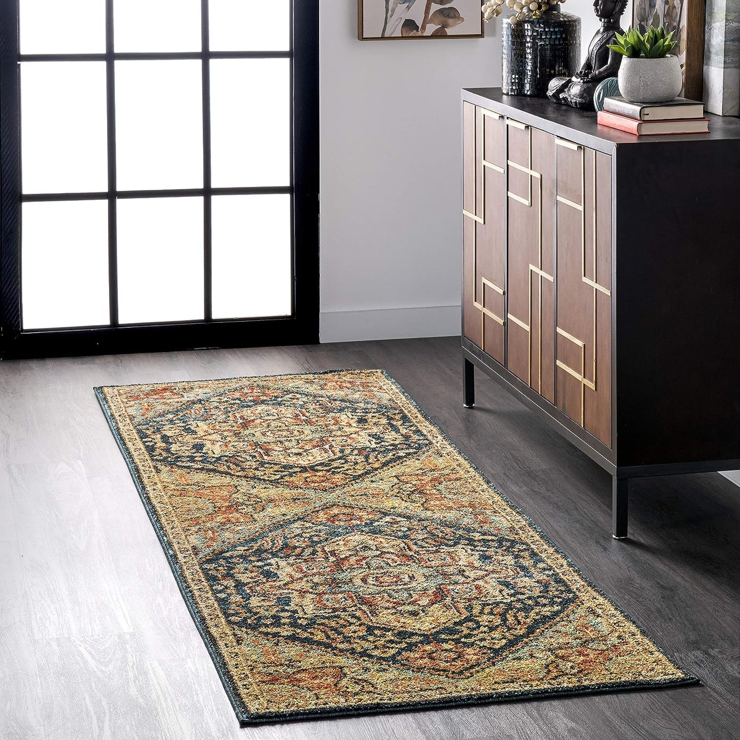 Tabetha Tribal Medallion Area Rug, Green