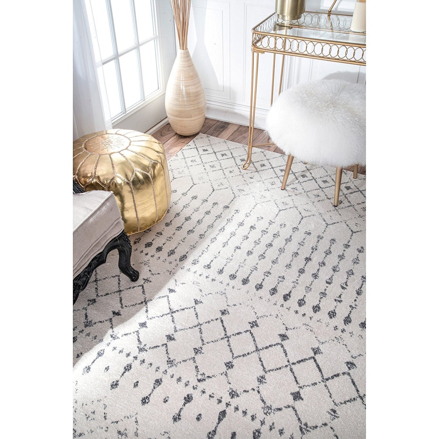 Premium Transitional Vintage Ivory Gray Area Rugs