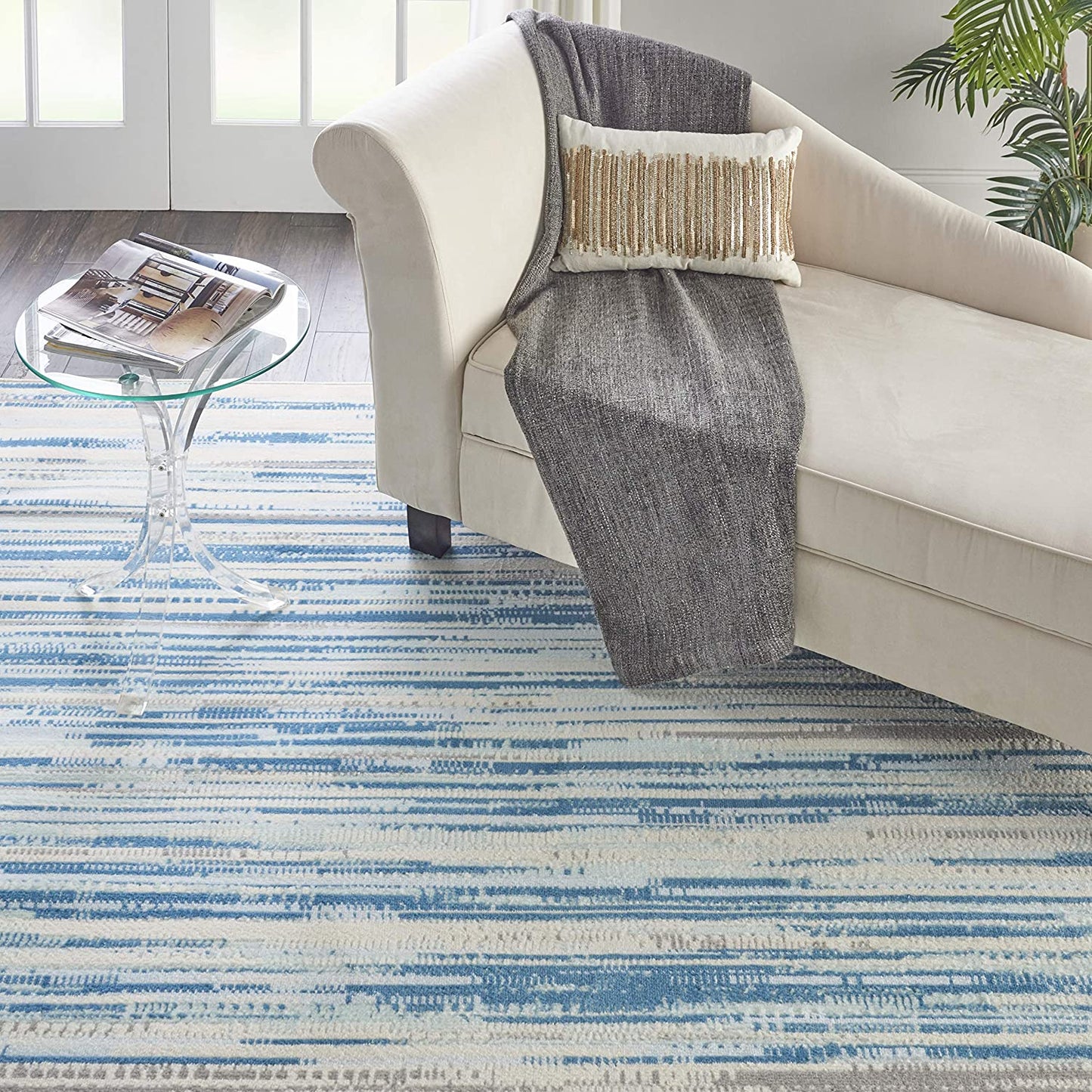 Modern Coastal Blue Area Rug