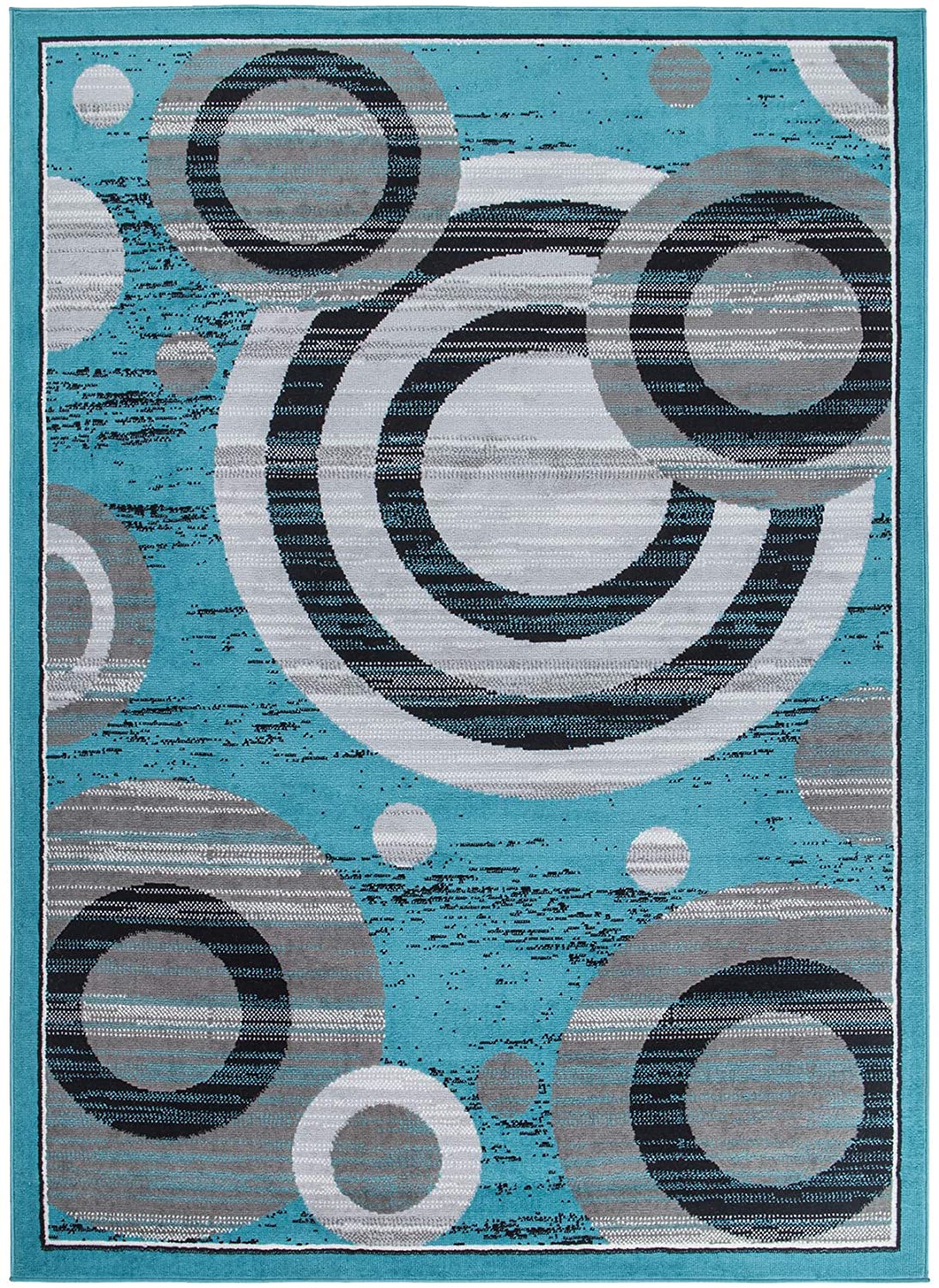 Kashan King Collection Galaxy Geometric Indoor Area Rug Blue/Gray