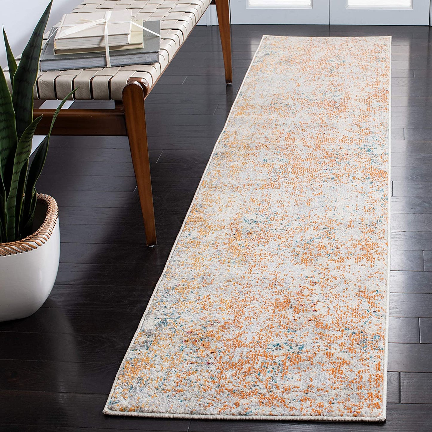 Safavieh Madison Collection Modern Abstract Ivory / Orange