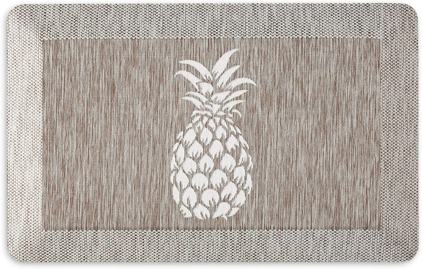 Aloha Modern Pineapple Anti-Fatigue Air-Infused Kitchen Mat, Coffee brown