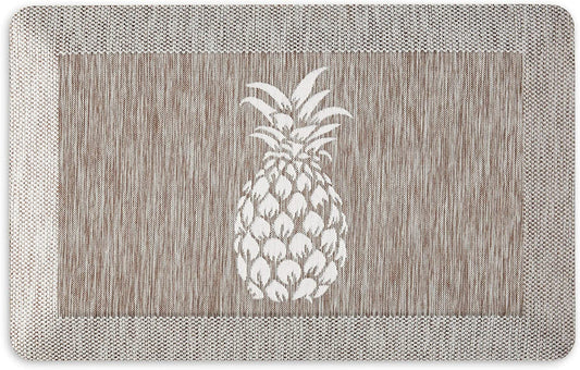 Aloha Modern Pineapple Anti-Fatigue Air-Infused Kitchen Mat, Coffee brown