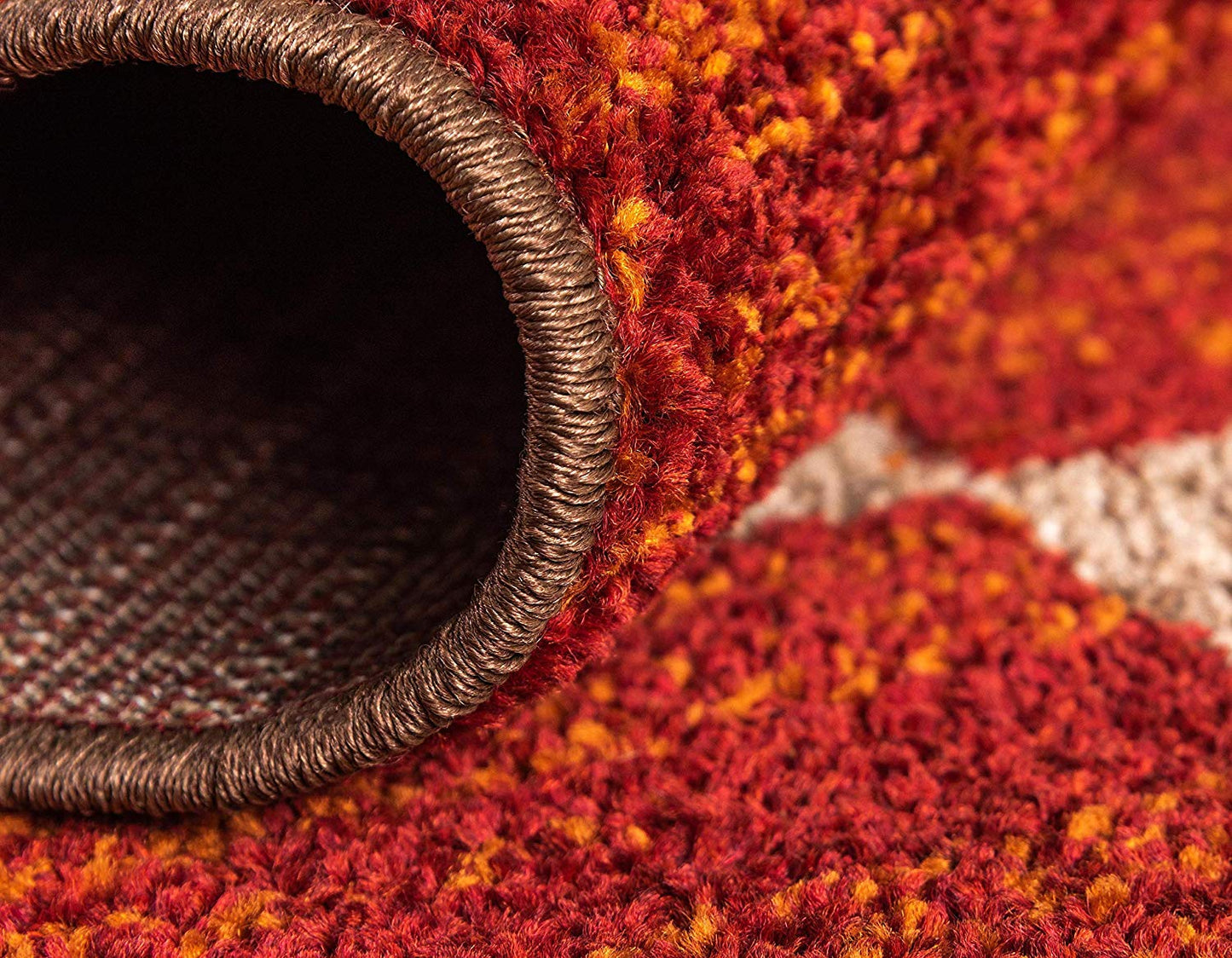 Warm Toned Checkered Multi-color Brown Orange Area Rugs