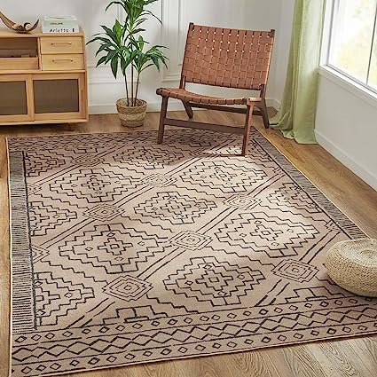 Indoor Mat Geometric Print Floor Cover Thin Carpet Soft Rug