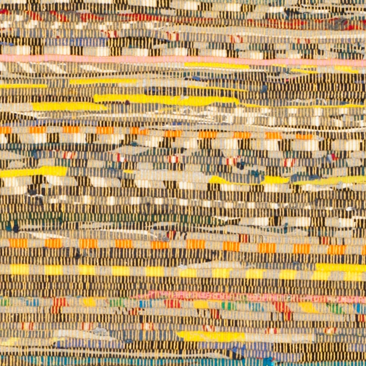 Hand Woven Yellow and Multi Cotton Runner