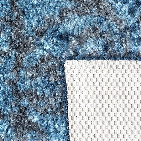 Pelham 2-Piece Non Slip Machine Washable Traditional Vintage Throw and Runner Floor Carpet, 17"x24" + 17"x48", Blue/Grey