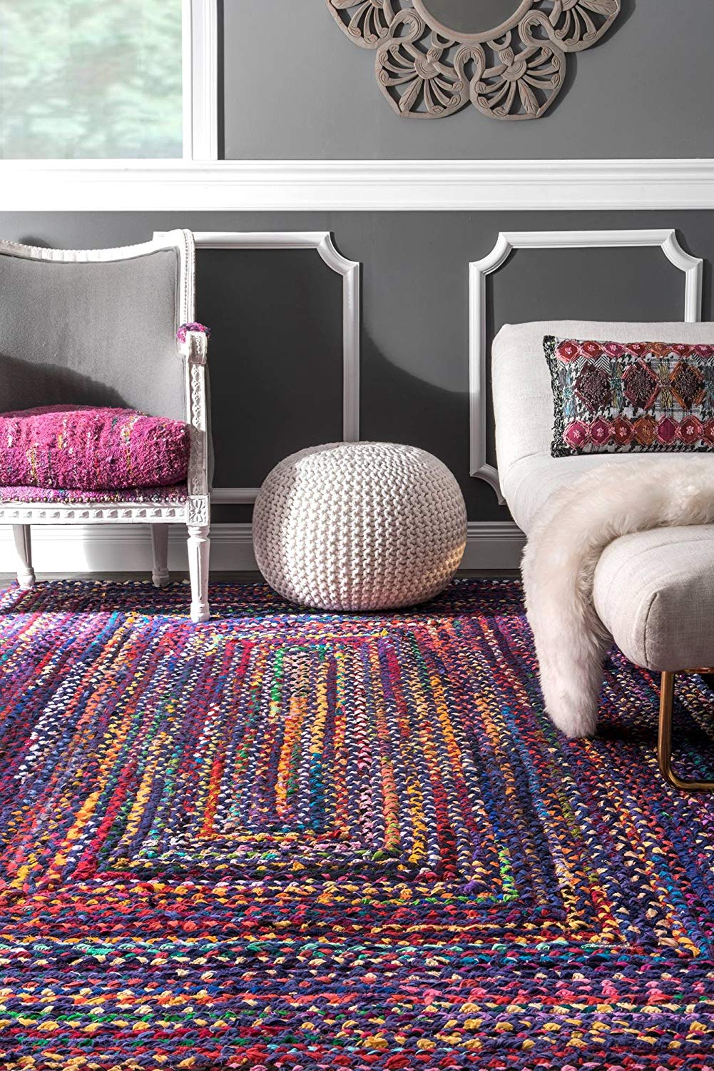 Hand Braided Blue Soft Area Rugs