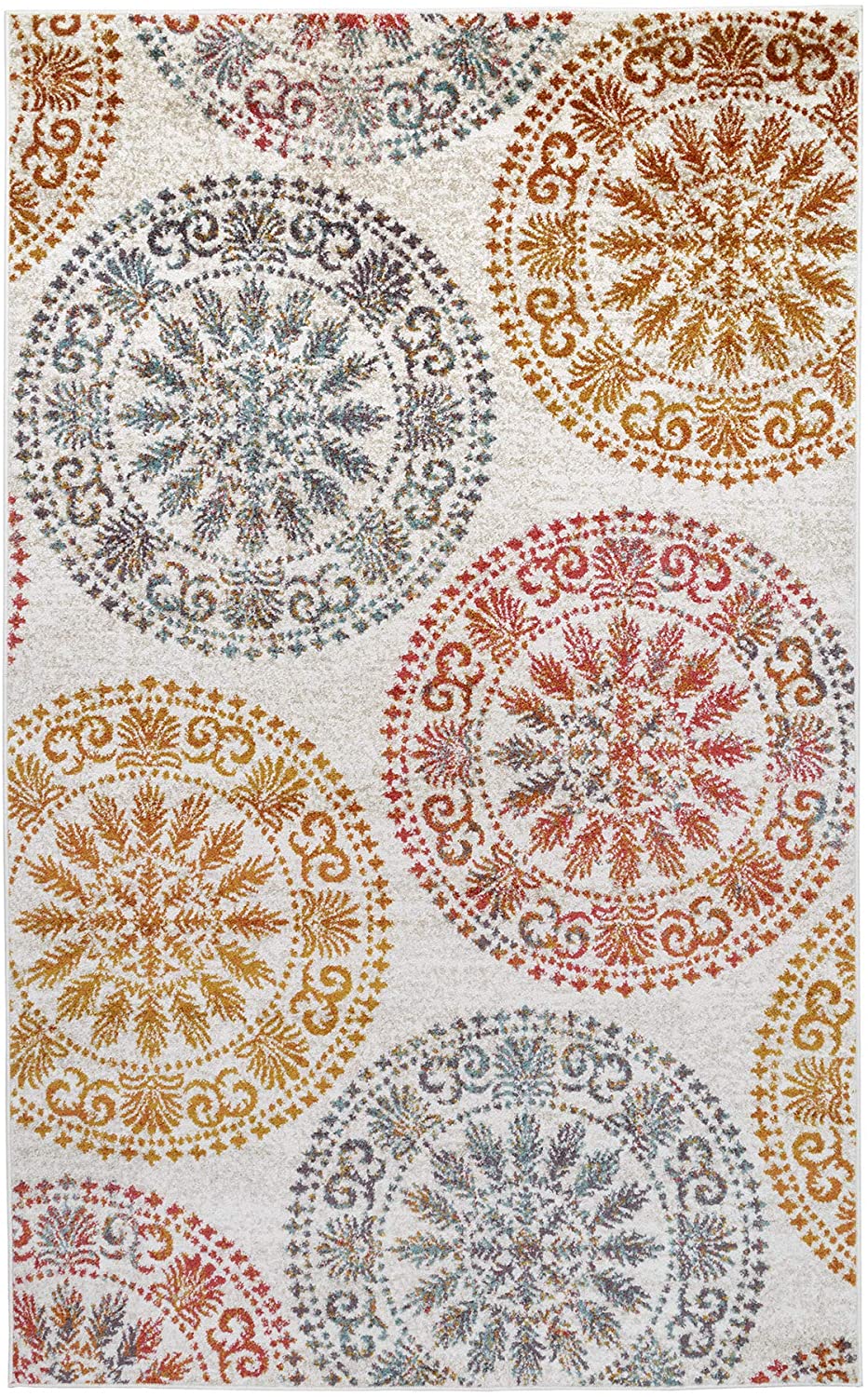 Elite Collection Bohemian Geometric Circle Indoor Area Rug Terra