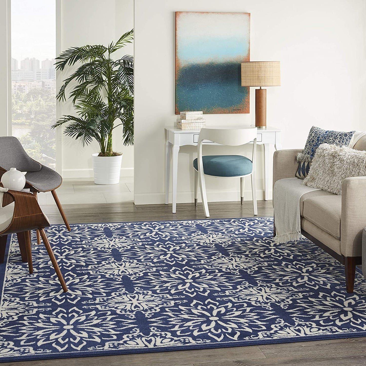 Navy Ivory Transitional Area Rug