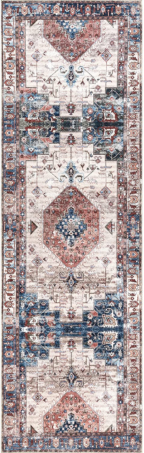 Eliza Machine Washable Multi Traditional Medallion Rug
