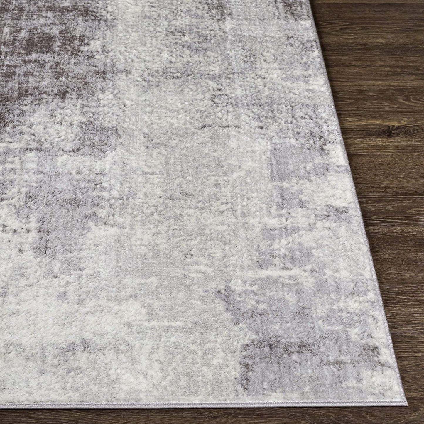 Modern Abstract Soft Area Rug, Slate