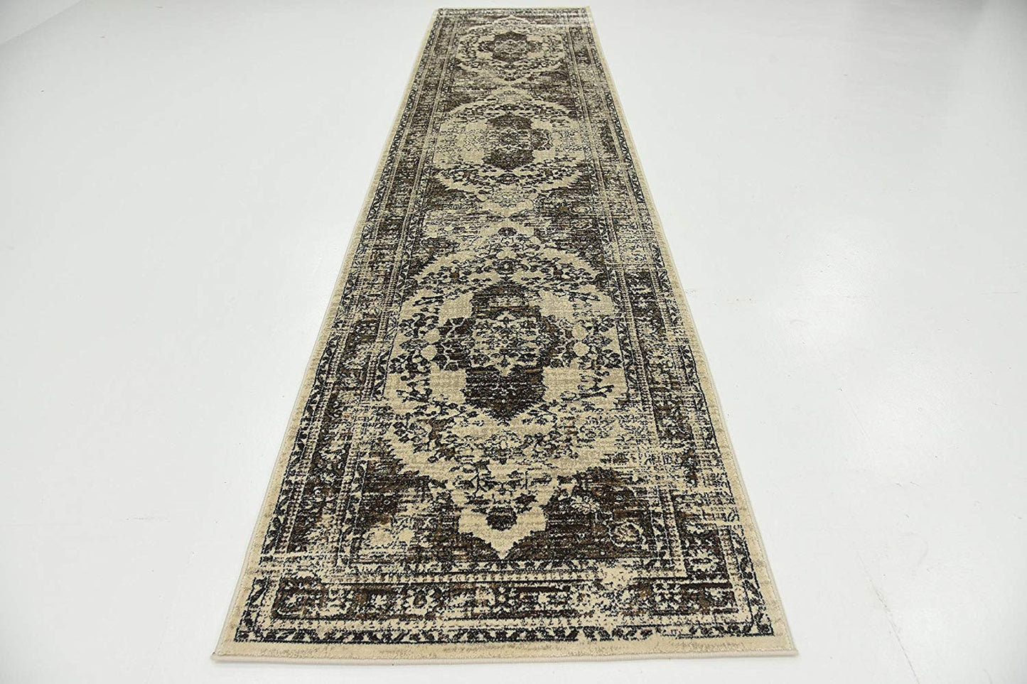 Vintage Traditional Beige Brown Area Rug