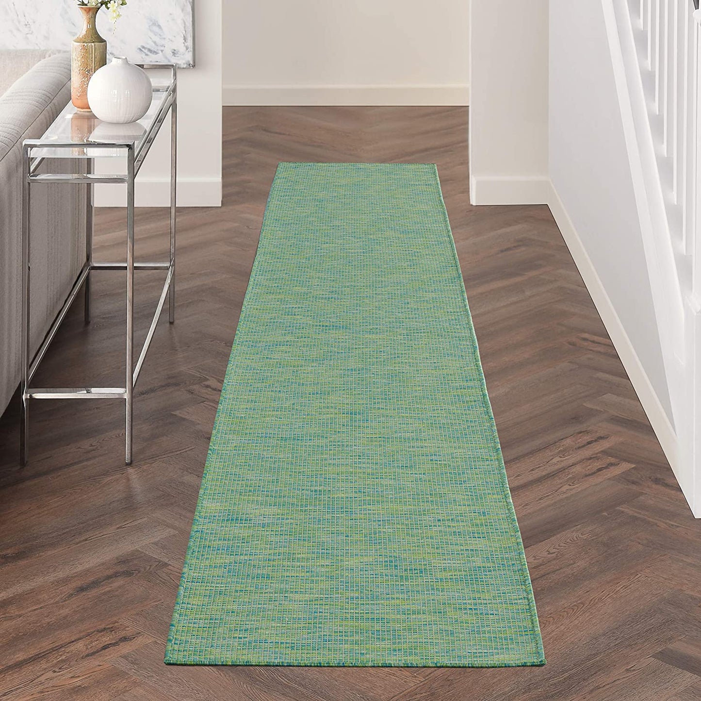 Positano Flat-Weave Indoor/Outdoor Blue/Green Area Rug