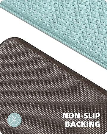 Cushioned Anti-Fatigue Kitchen Mat, Non Skid Waterproof Comfort Standing Kitchen Rugs and Mats, Memory Foam Kitchen mat, 17"x79", Black