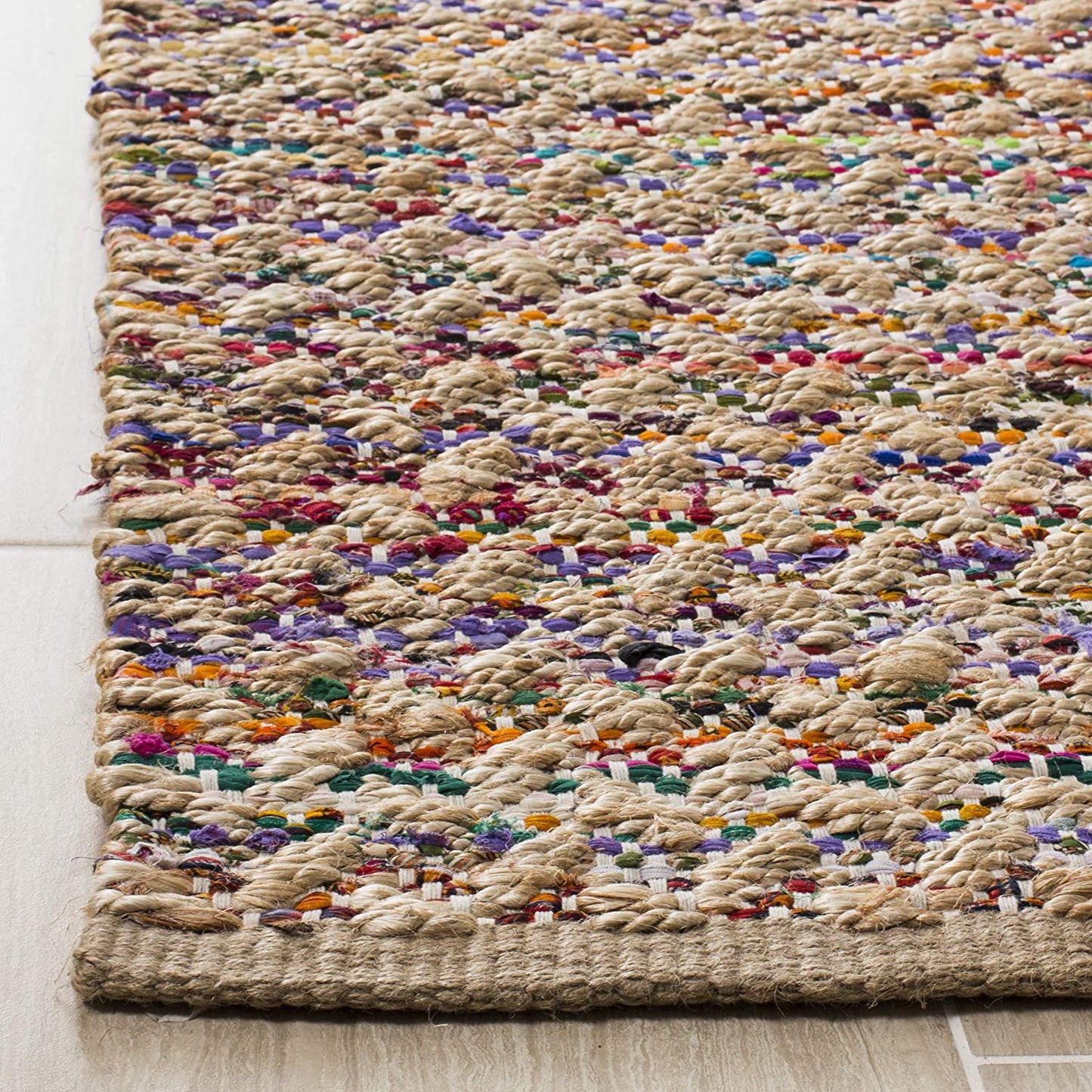 Cape Cod Collection Handmade Coastal Braided Jute Runner Red / Natural