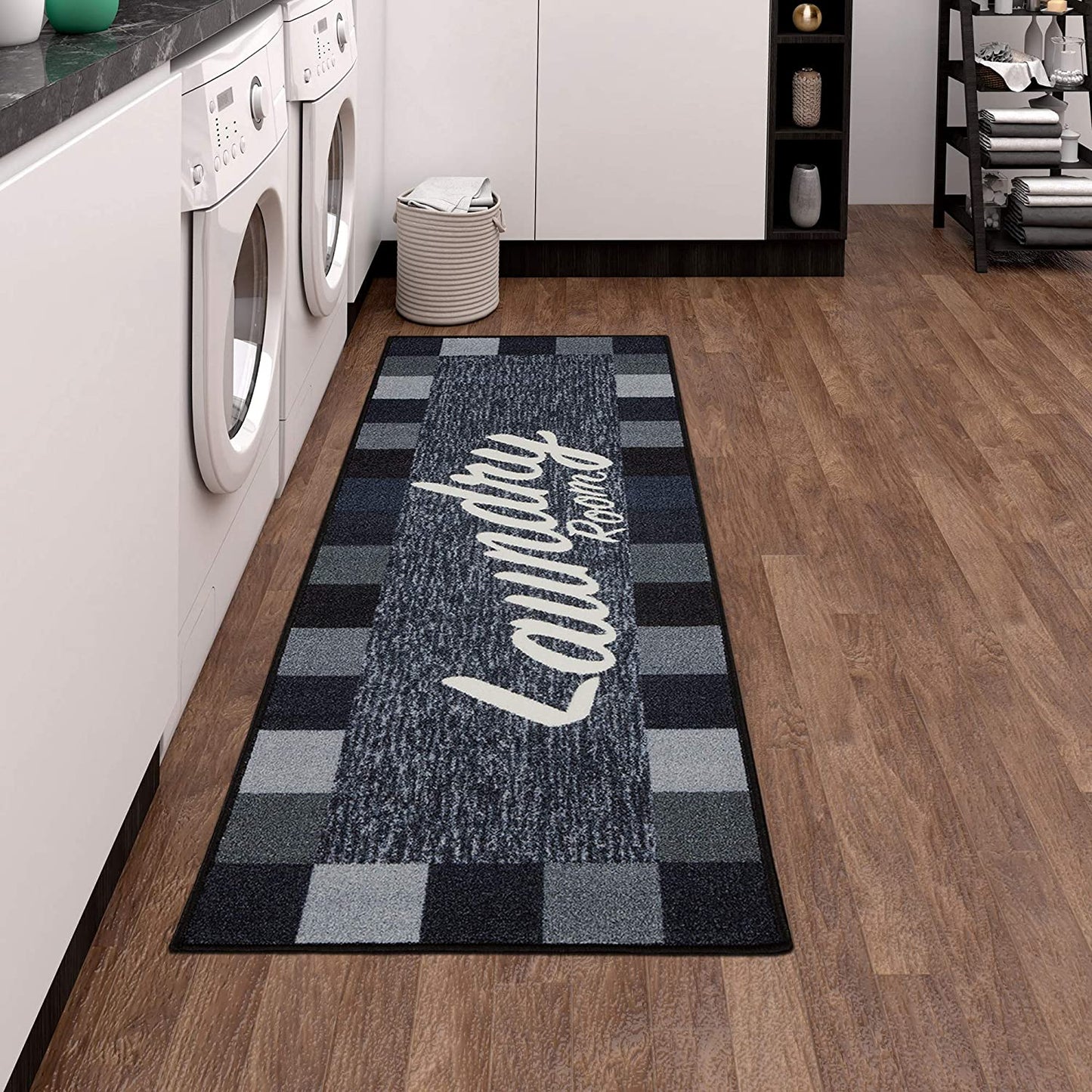 Laundry Mat Runner Rug, Black