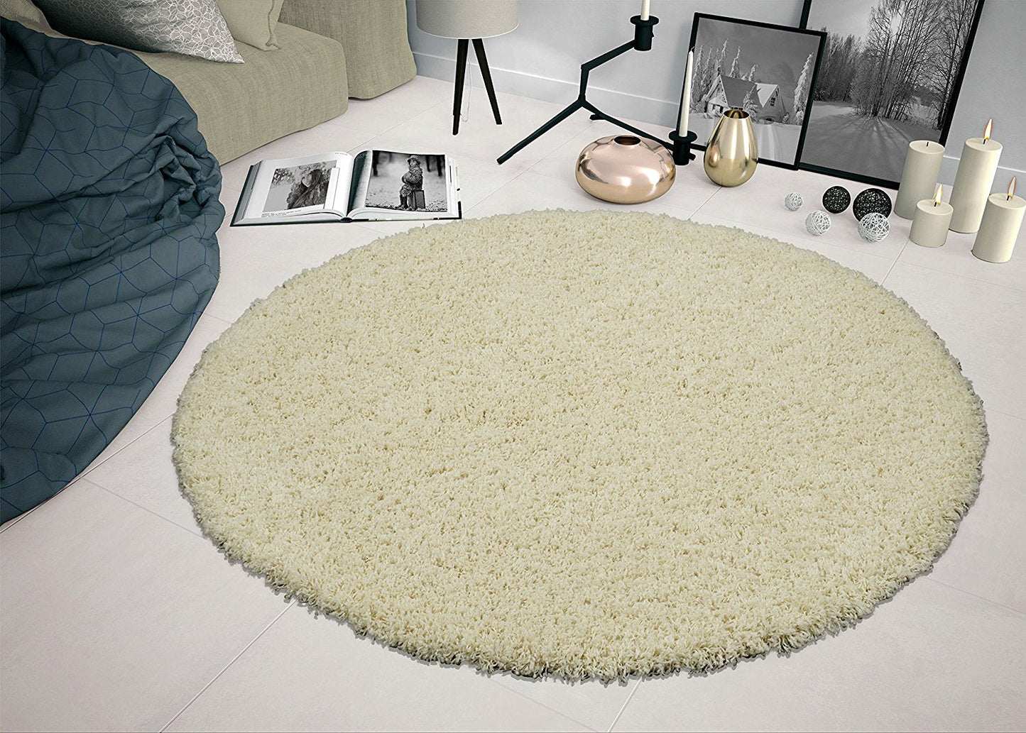 Plain Shag Area Rugs - Multiple Colors and Sizes