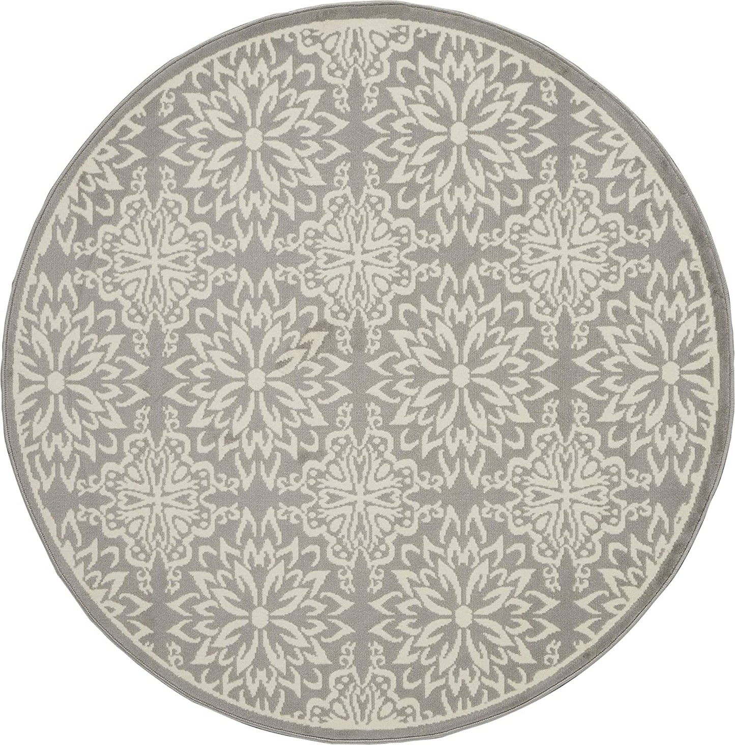 Transitional Floral Ivory/Grey Area Rug