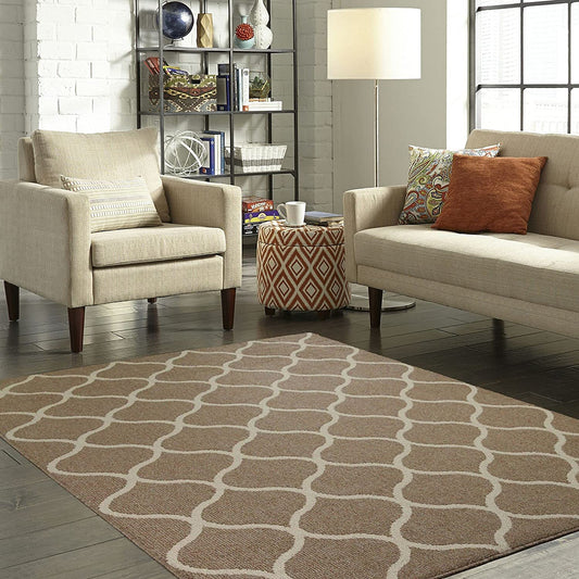Maples Rugs Rebecca Contemporary Kitchen Rugs Brown/White