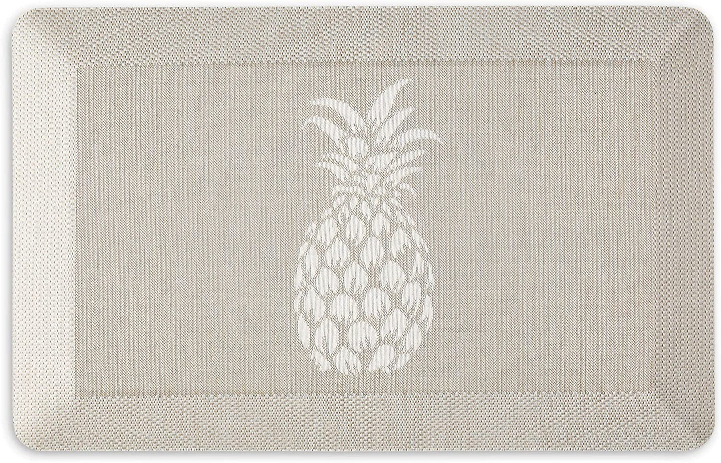 Aloha Modern Pineapple Anti-Fatigue Air-Infused Kitchen Mat, Coffee brown