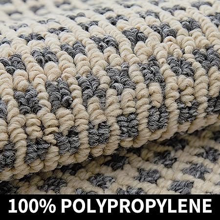28X18 Inch Washable Polypropylene Square Cushion Which is Anti Slippery and Stain Resistance, Black Gray