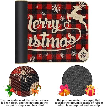 Non-Slip and Washable Xmas Welcome Mat