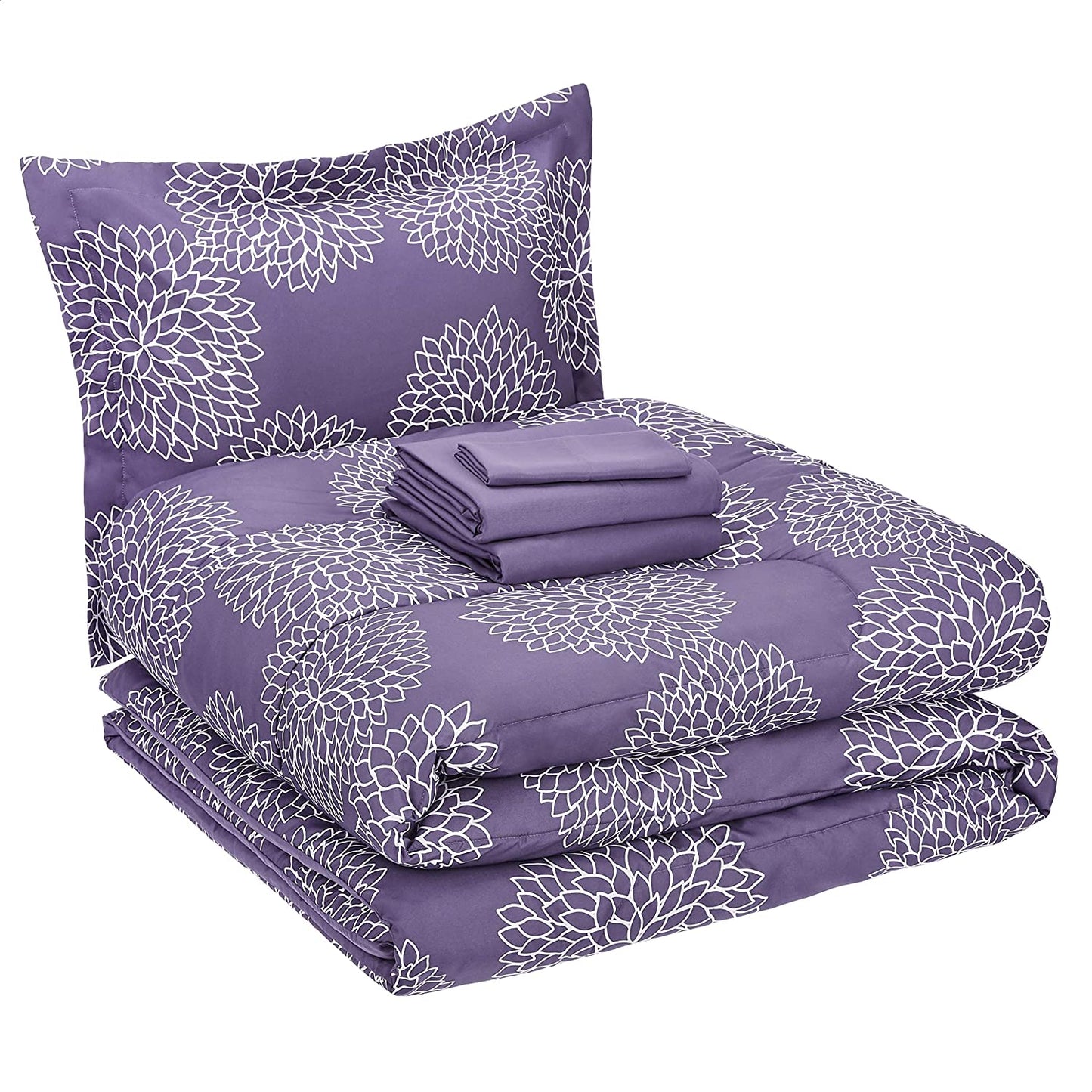 5-Piece Light-Weight Microfiber Bed-In-A-Bag Comforter Bedding Set