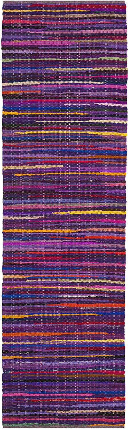Hand-woven Cotton Area Rug, Purple/Multi