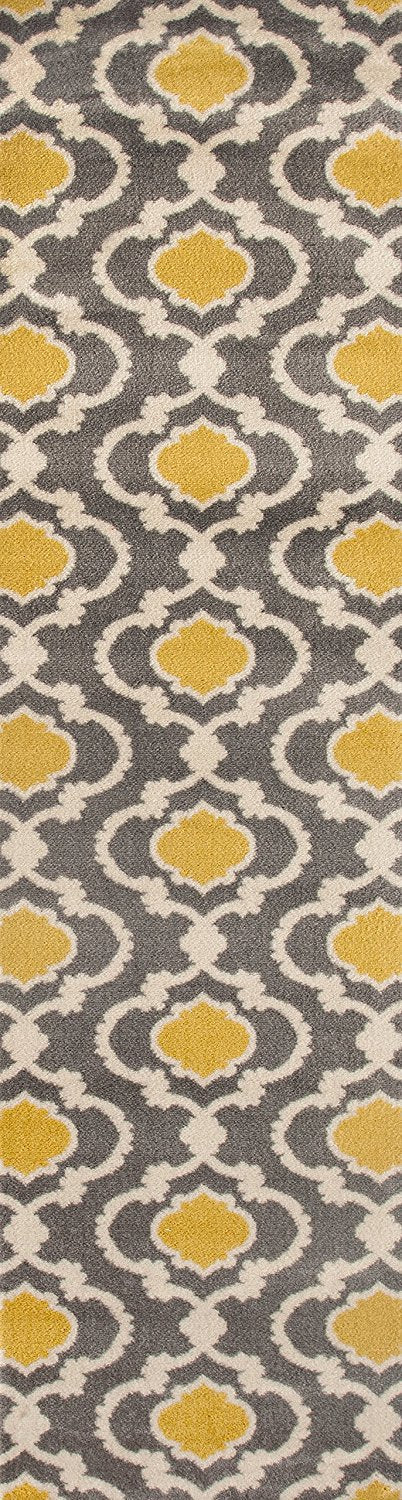 Trellis Gray/Grey Yellow Indoor Area Rug