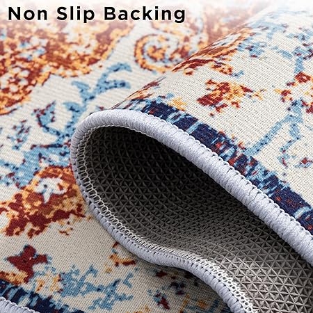 Sets of 2, Non Slip Washable Bohemian Rugs, Boho Kitchen Decor, 17"x30"+17"x47"