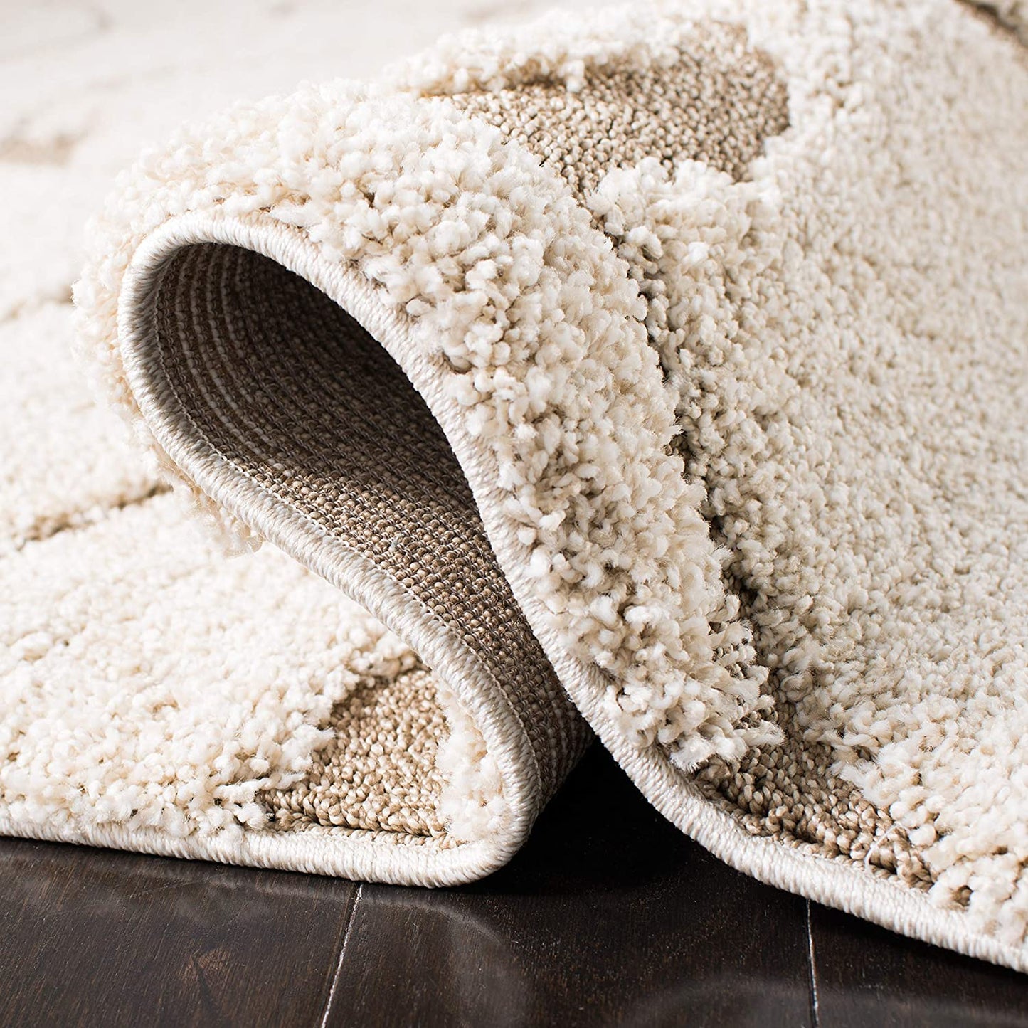 Premium Swirl Thick Plush Cream/Beige   Area Shag Rug