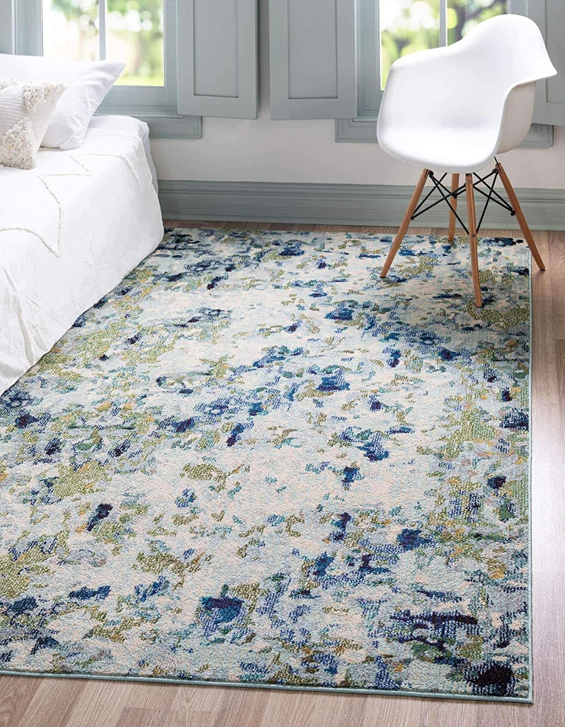 Modern Abstract Light Blue Soft Rug