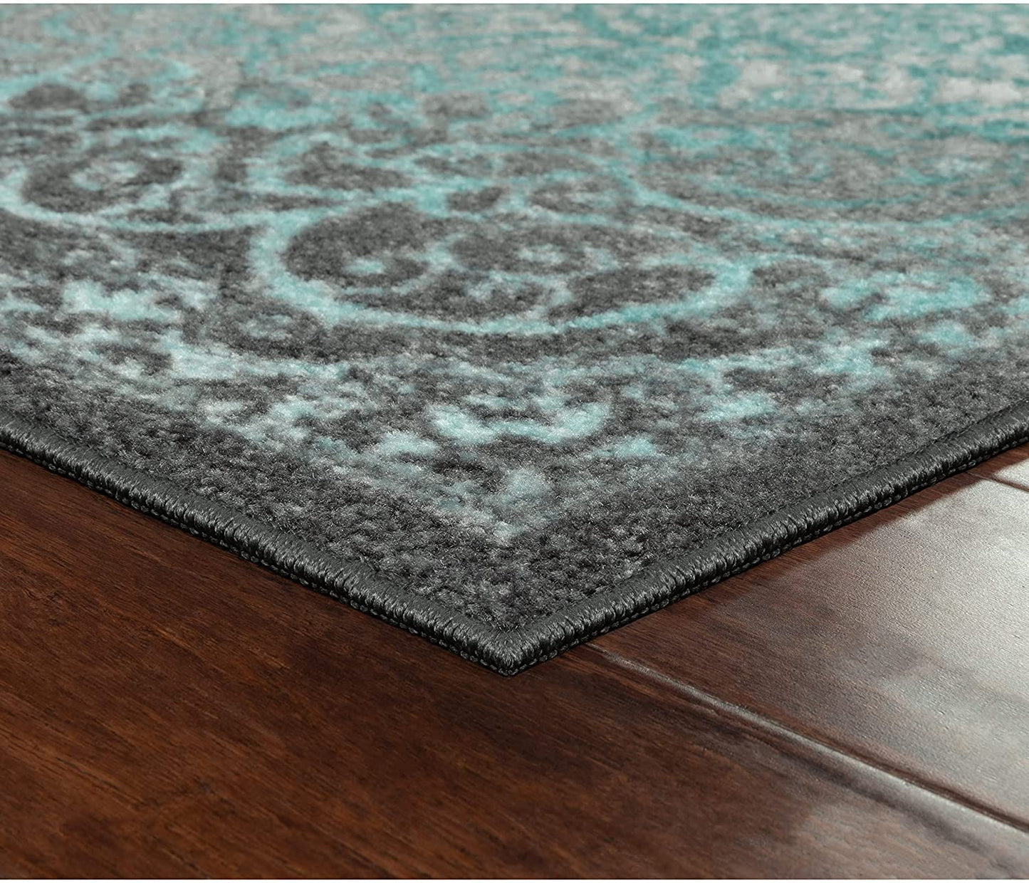 Maples Rugs Pelham Vintage Kitchen Rugs Non Skid Grey/Blue
