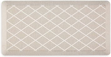 Miles Modern Diamond Anti-Fatigue Air-Infused Kitchen Mat, Beige, 19.6"x32"