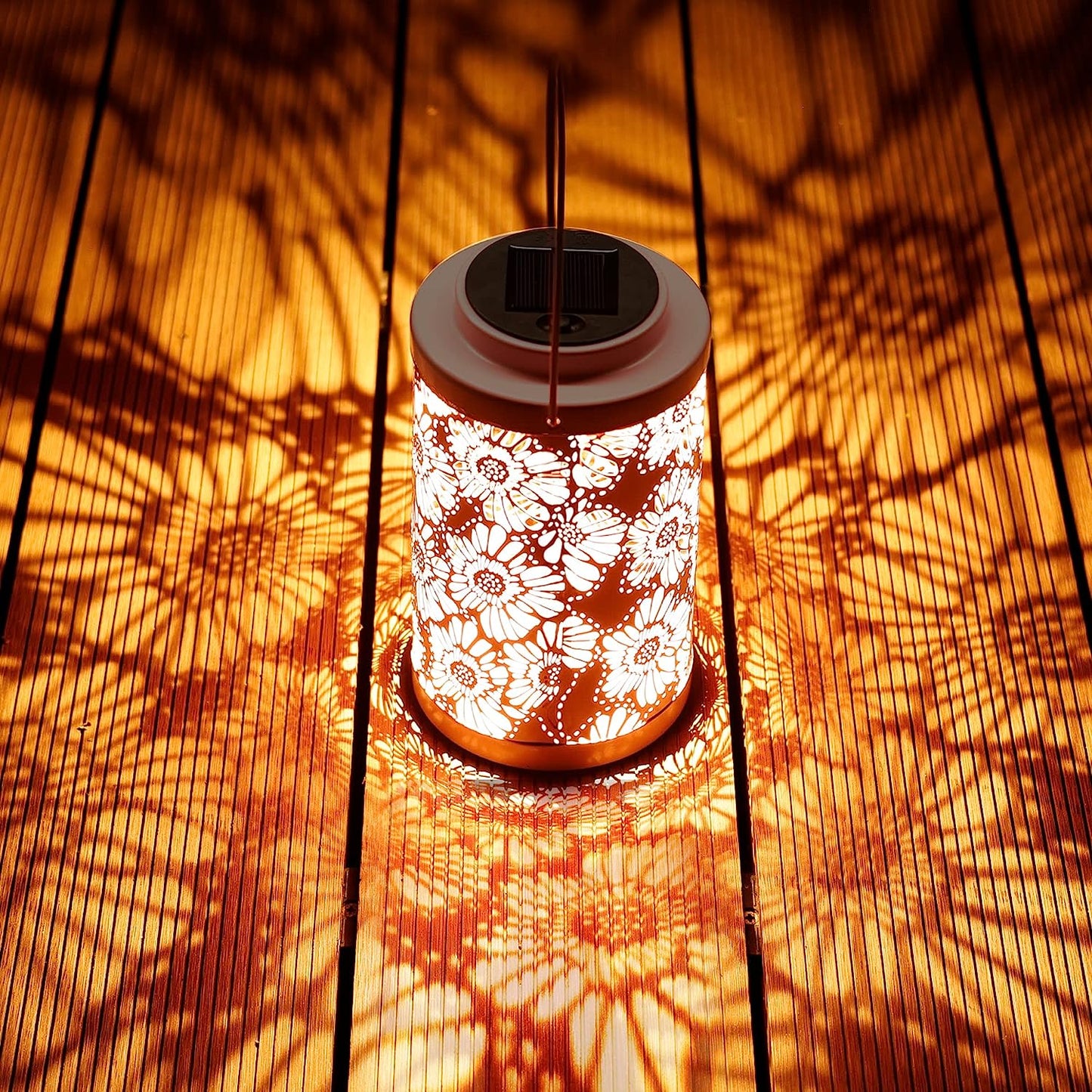 Solar Lantern Outdoor Waterproof, Hanging, Powered Lights, Backyard Porch Patio Balcony Teepee Lawn Pathway Tree-Flower