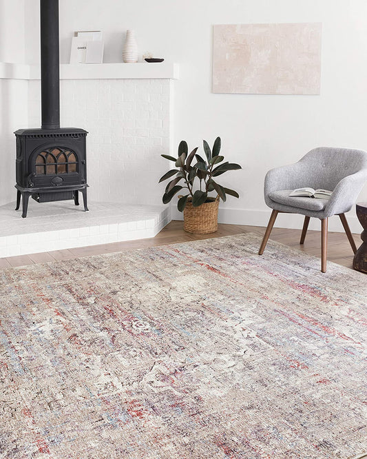 Dante Collection Soft Area Rug Beige/Multi