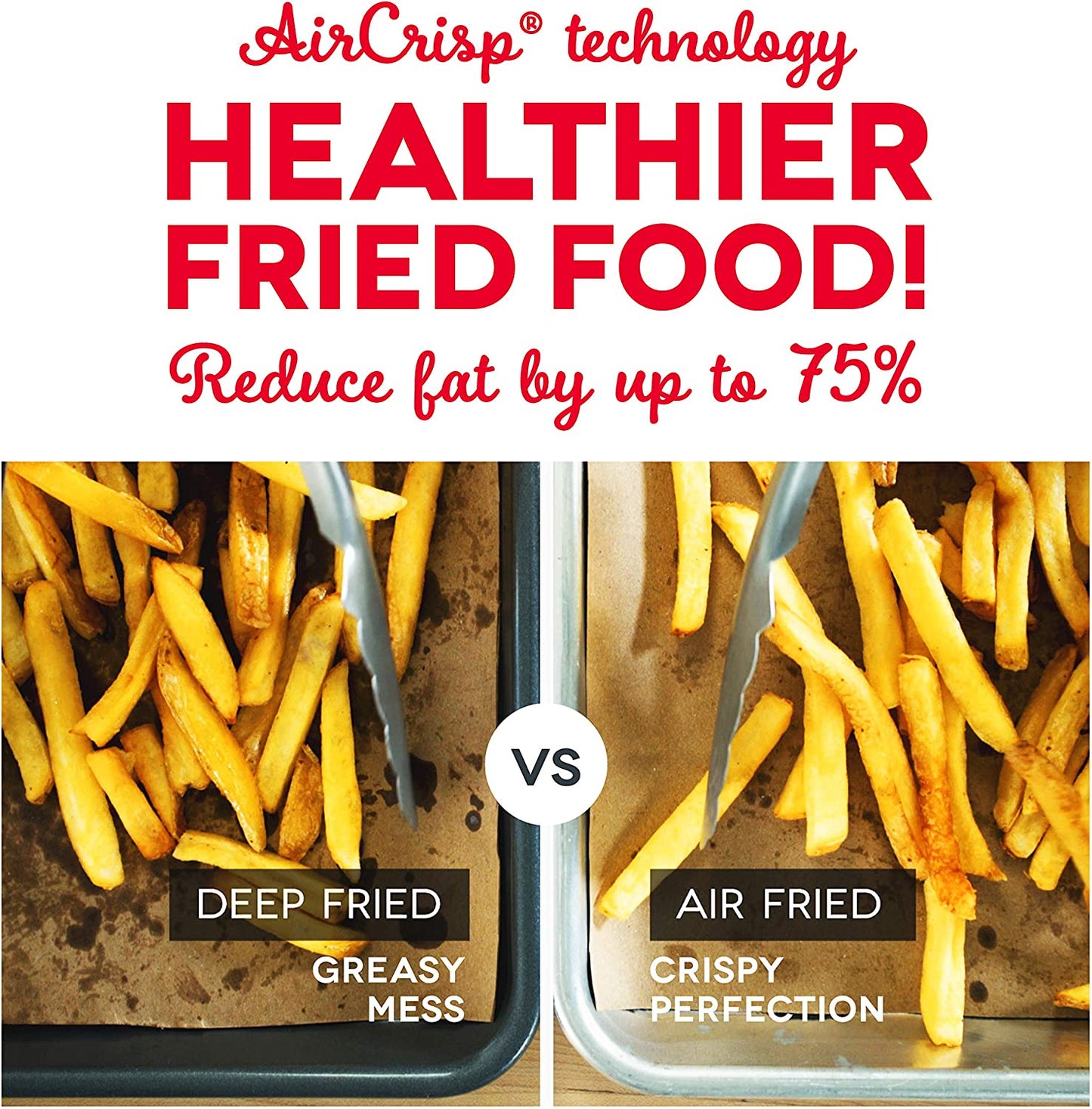 2.6 Qt Air Fryer 1000 watts, Oven Cooker W/ Temperature Control, Recipe Guide