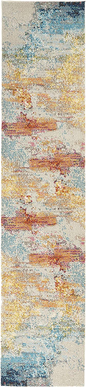 Modern Abstract Area Rug, Sealife Multicolor Grey